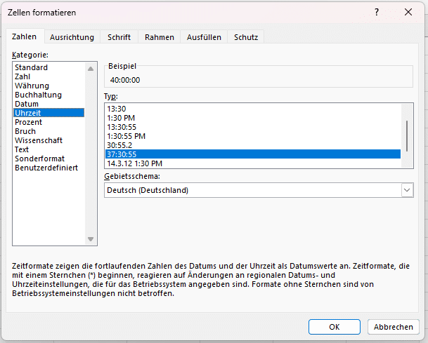 Achten Sie bei der Berechnung der Arbeitszeit mit Excel auf Formatierungen.