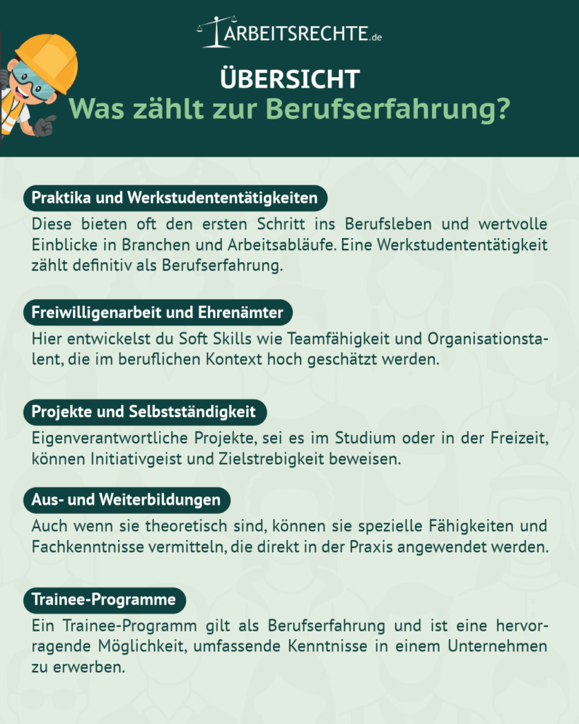 So können Sie Berufserfahrung sammeln.