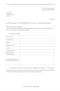 Muster eines Auskunftsverlangen (Tarif, öD)