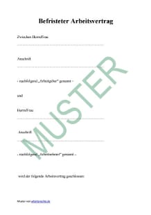 Muster: Arbeitsvertrag