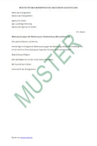 Muster: Widerspruch Gleichstellung abgelehnt